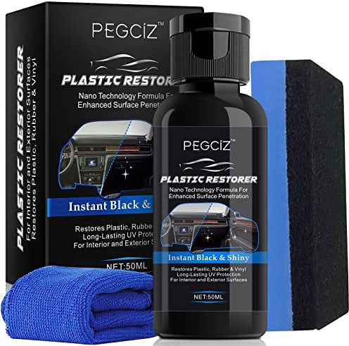 Frovetani Black Plastic Restorer for Cars, Nano Plastic Refreshing Coating, Plastic Parts Refurbish Agent for Car, Car Plastic Restorer Gives New Life to Exterior Plastic, 50ML