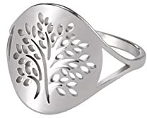 kkjoy Bague d'Arbre de Vie Ajouré en Acier Inoxydable Anneau de Promesse Celtique Cadeau Spirituel pour Homme Femme