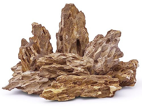 FISCAPE 6 natürliche Aquariumsteine, 15,5 bis 20,5 cm, perfekte Steine für Aquarien, Landschaftsbaumodelle, Aquariumdekoration, Amphibiengehege – Drachensteine