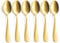 GoGeiLi Juego de 6 cucharas de postre doradas mate, 6.8 pulgadas, acero inoxidable con acabado satinado, cucharadita dorada para café expreso, apto para lavavajillas