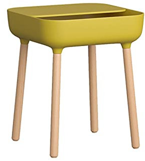 Sofa-Beistelltisch, Kleiner Beistelltisch, Wohnzimmer, Kleiner Couchtisch, Schlafzimmer, Aufbewahrung, Nachttisch, Kleiner quadratischer Tisch, Tabletttisch (gelb)