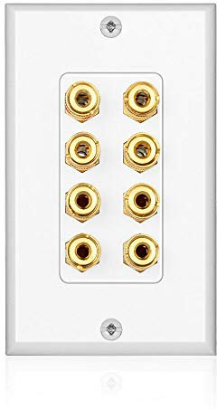 Ghulumn 8 estaciones Speaker Wall Plate Home Theater Plate Audio Panel para 4 altavoces