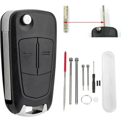 2 Button Vauxhall Opel Astra H Zafira Tigra Corsa Vectra Meriva Insignia Signum D Adam with Pin Removal Tools Needle File with Vauxhall Astra Key CR2032 Battery