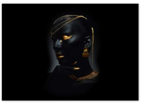 H8890M_PL1A3 Foto-Poster, Motiv Frauengesicht in Gold, 42 x 29,7 cm