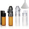 TenhCreek 4 Piece Spice Powder Tool With Spoon, 1.7 Inch Height Small Storage Bottle With Mini Funnel, Cap and Integrated Spoon for Outdoor Travel Kit