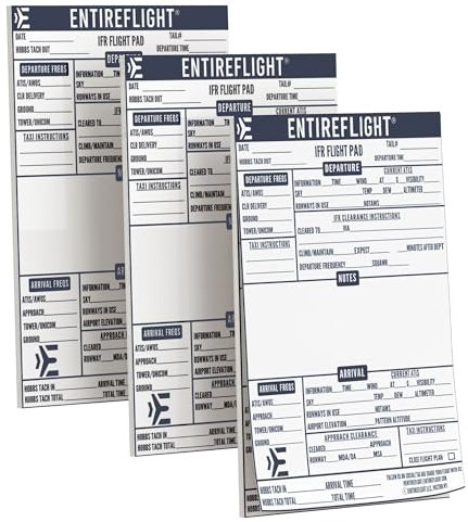 EntireFlight - IFR Flight Pad For Pilot Kneeboard - Perfect Pilot Accessory & Pilot Bag Accessories - Structured Pilot Kneeboard Notepad, 3 Pack, Christmas Gift For Pilots, Holiday Gift for Aviator