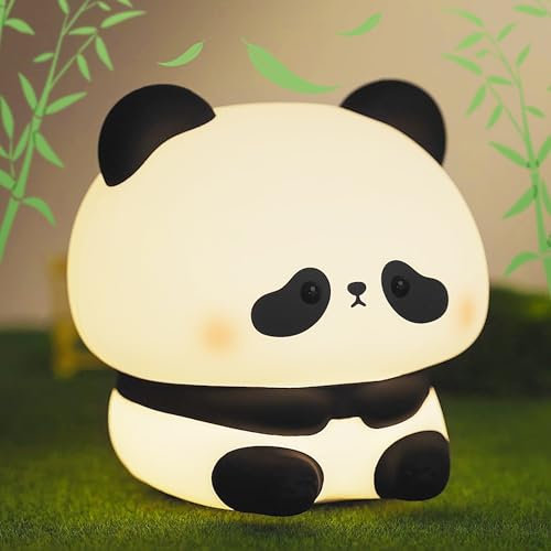 Panda Nachtlicht, bezauberndes Silikon licht mit dimmbar, wiederaufladbarer LED Lampe mit Auto-off, Dekoration für Kleinkinder Kinderzimmer Schlafzimmer Geburtstag Geschenke für Frauen Mädchen Jungen