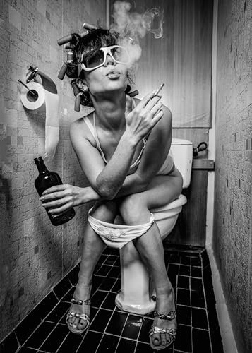 Toiletparty, Poster 50cm x 70cm ohne Rahmen, Toilette Badezimmer Deko, Wand-Deko Bilder Lustiges Geschenk