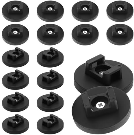 Magnetische Kabelbinder-Halterung, 20 Stück, magnetische Kabelbinder-Basis, Kabel-Organizer, magnetischer Kabelhalter, Clip, Kabelbinder-Halterung für Auto- und Bürobedarf (43 mm)
