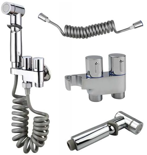 Mocrop Upgrade Grifo Bidet Para WC Kit Ducha Bidet Para Wc Para Lavabo con Manguera de 2m Duchas Higienicas para Wc Bidet para Inodoro Ducha de Mano Purificadora