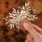 Zoestar Blumen-Braut-Hochzeits-Haarkamm, goldener Strass-Kopfschmuck, Brautkristall-Blatt-Haarschmuck für Frauen und Mädchen