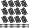 PATIKIL Small Butt Hinges 1 Inch, 12 Pack Mini Jewelry Box Hinge with Screw for Jewelry Wooden Boxes Cabinet Drawer Doors Gate, Black