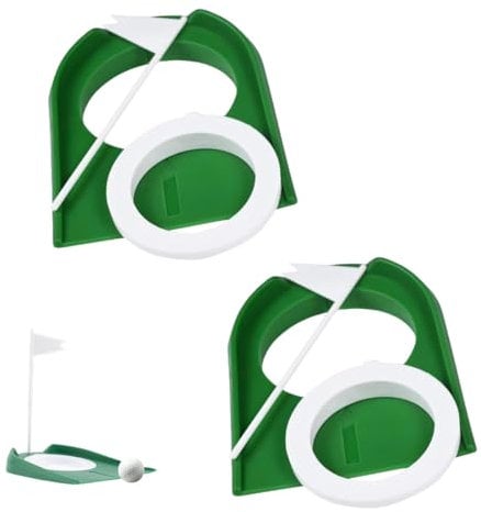 JAMAKALA 2pcs Golf Putting Cup with Flag,Plastic Golf Putting Practice Training Aids,Portable Indoor Outdoor Golf Putting Hole for Home Office Yard Lawn
