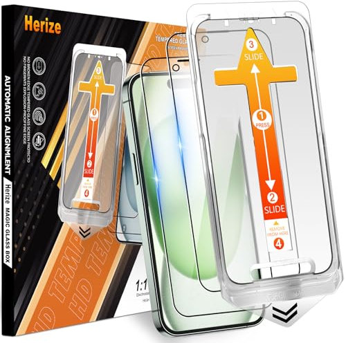 2 Pack Screen Protector for iPhone 15, 6.1 Inch [Auto Alignment Kit] HD Clear Tempered Glass, 9H Hardness Scratch Resistent Auto Dust Removal Installation, Case Friendly, Sensitive Touch