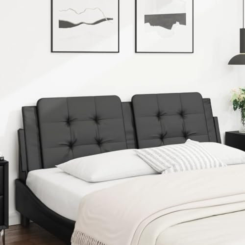 ZEYUAN Kopfteil-Kissen Schwarz 160 cm Kunstleder, Kopfteil Bett, Bettrückwand, Headboard, Bettrückwände, Bettkopfteilbezug, Kopfteilabdeckung - 374866