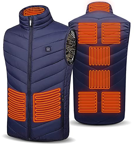 Warming Heated Vest USB, Electric Heated Body Warmer, Heated Jackets for Men/Women, Washable Heated Gilet Heated Clothing with 3 Levels Heat Settings, Heat Vest for Motorcycle Fishing Skiing (XL)