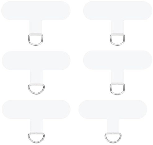 NQEUEPN 6uds Pestaña Cordón para Teléfon, Lengüeta de Sujeción Multifuncional Parche para Cordón Teléfono Celular Sin Adhesivos para la Mayoría de los Teléfonos Inteligentes(Transparente)