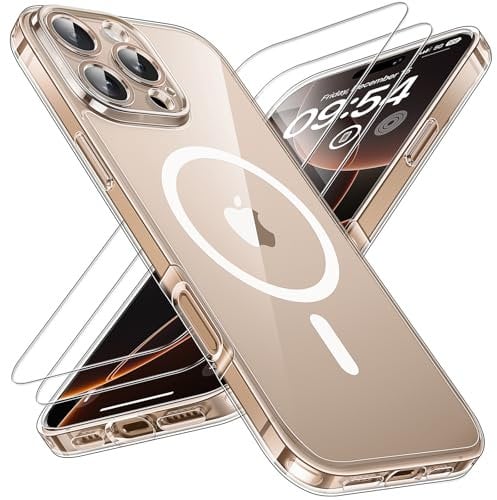 TOCOL Cover Magnetica per iPhone 16 Pro Max 6,9 Pollic, Compatibile con MagSafe, Protezione Fotocamera Integrata, Senza Ingiallimento, Trasparente
