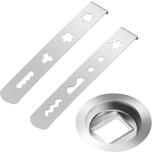 2 Stück Spritzgebäckvorsatz, 8 Formen Spritzgebäckaufsatz Fleischwolf Zubehör Edelstahl mit Befestigungsring Gebäckaufsatz für Spritzgebäck Weihnachten (Größe 8)