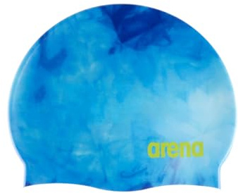 Arena, Badekappe HD, Unisex, aus elastischem Silikon, für Erwachsene, Training, Wassersport, Fitness, Schwimmzubehör, mit Chlor-Schutz, für den Pool, Haarschutz, blau/Multi, Einheitsgröße