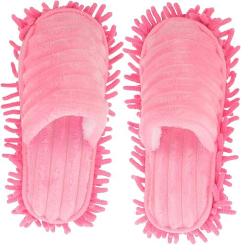 ESESE 1 Paar Mopp-Hausschuhe, Damen-Hausschuhe, Heim-Hausschuhe, Damen, Rosa, Haushalt, Staubreiniger, Boden-Hausschuhe, Mopp-Slipper, Schuhe, Haus-Mopp-Schuhe, Damen-Staubtücher