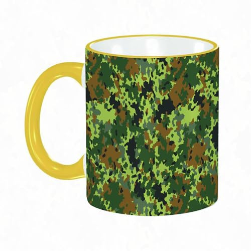 YOIUE Tazze Originali di caffè e Colazione Tazze - stampata Ceramica 11 once di tazze 330 ml Decora la tua tazza regalo,Camo, motivo mimetico astratto Army Force H