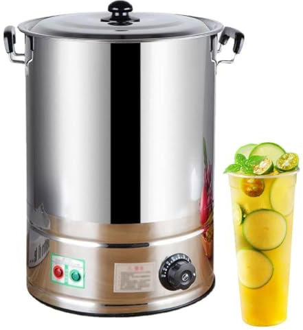 KhUkhu Urna per Catering Commerciale da 30L/40L, Erogatore di Acqua Calda, Bollitore per Zuppe, Pentola Scaldavivande, Manopola di Controllo della Temperatura da 30 A 110°C,No Faucet,30L