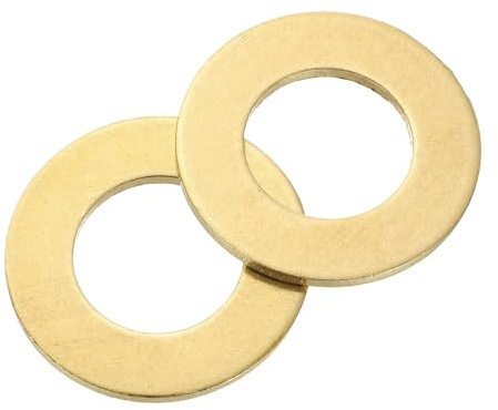 QUARKZMAN 6 Stück Unterlegscheiben Set, M18 x 34mm x 2mm Messing Ring Beilagscheiben Sortiment, Flach Sicherungsscheiben Dichtungsring Metallscheiben für Schrauben Bolzen Muttern