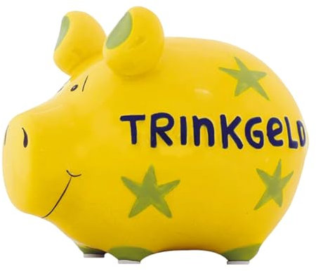 G. Wurm KCG Sparschwein Trinkgeld aus Keramik - Spardose Bar Restaurant, Sparbüchse Sportverein, Geldbüchse, Dankeschön