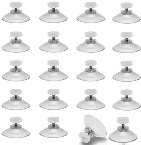 COEWUR 20pcs Ventouses de Fixation Ventouse a Visser Ø 40mm pour Fenêtres | Ventouses avec Filetage M5 Transparente œillets Vitre pour Oeillets Fenêtre Voiture Pare Brise Pare-Soleil Camping-car / Van