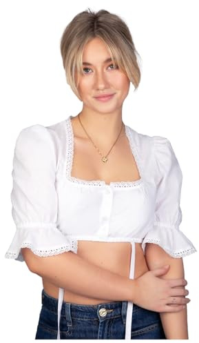 Edelnice Trachtenmode hochwertige Dirndlbluse Frieda mit Spitze