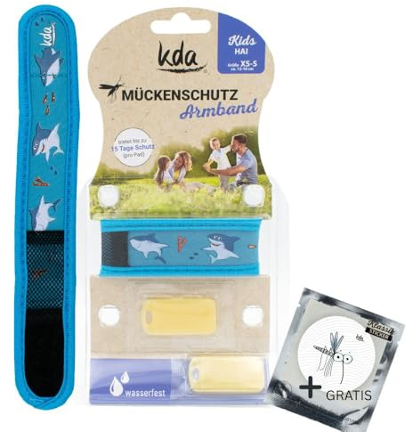 kda Mückenschutzarmbänder für Kinder - Sicherer Mückenschutz - Einhorn & Hai Design + GRATIS MÜCKENSCHUTZSTICKER - Camping Urlaub Anti Mücke Garten Outdoor Schultüte