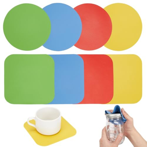 GORGECRAFT 8 ouvre Bocal en Caoutchouc Antidérapant Multifonction Facile à Prendre en Main Outil de Cuisine pour Ouvrir Boîtes de Conserve Bouteilles Couvercles Personnes Âgées Souffrant D'Arthrite
