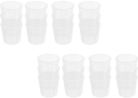 HAKIDZEL 100 Pcs White Plastic Reptile Feeding Cups Scale for Quantitative Feeding Sturdy Washable Measuring Bowls and Turtle Water Cups