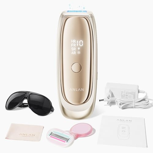 26J Depiladora Laser con Función de Refrigeración, ANLAN 5 Pulses IPL Depiladora de Luz Pulsada 10 Niveles Energía, Maquina laser depilacion Casa para Mujer Hombre, Rostro Bikini Axilas Cara Cuerpo