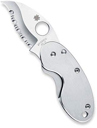 Spyderco Erwachsene Messer Cricket Edelstahlmesser mit Spyder-Edge, Silber, Nicht zutreffend