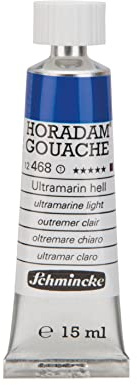 Schmincke - HORADAM® Gouache, ultramarine light, 468, 15 ml, finest gouache color, highest concentration of pigments, luminosity and depth of color