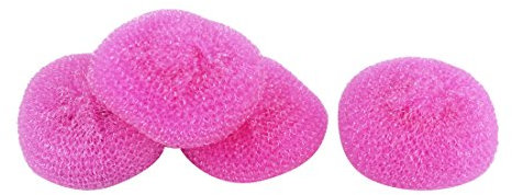Sourcingmap Plastic Dishwasher Dish Pot Pan Mesh Scrubber Scouring Scourers Pads 4pcs Purple