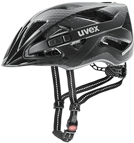 uvex City Active Fahrradhelm, Black matt, 56-60 cm | mit Plug-in LED nachrüstbar - individuelle Größenanpassung - Monomatic-Einhandverschluss