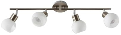 Lindby Deckenlampe drehbar und schwenkbar, Strahler Deckenstrahler Metall Glas, Deckenleuchte 4x E14, ohne Leuchtmittel, Lampe Wohnzimmer, Küchenlampe