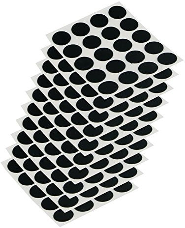 Emuca 4026417 Tapa embellecedora adhesiva, Ø13mm, Negro, Lote de 200 piezas