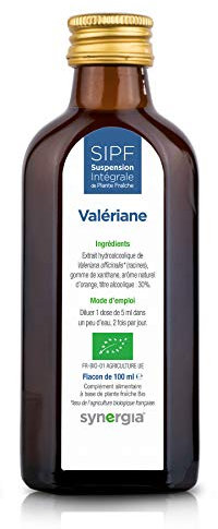 VALÉRIANE Bio Française 100 ml | Solution Buvable De Plantes Fraîches | Pour un Sommeil Réparateur | Origine France Certifié AB | Formule 100% Naturelle | Laboratoire SYNERGIA