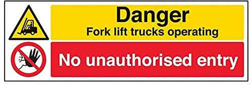 vsafety Gabelstapler Betriebssystem keine unbefugtem Eintrag, 2 mm starrer Kunststoff, 450 mm x 150 mm