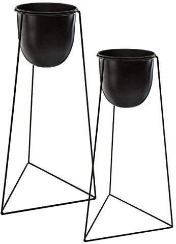 Atmosphera - Set de 2 Pots - Living - métal - Noir