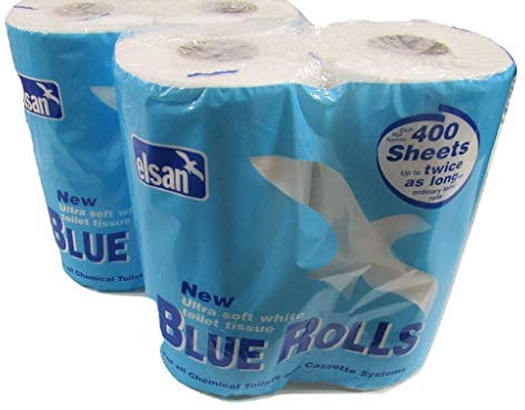 Elsan Blue Soft Toilet Roll 4 Pack X2 (Dissolvable Strong 2 Ply Bathroom Tissue Paper)