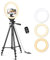 Sensyne 25,4 cm Ringlicht mit 127,7 cm ausziehbarem Stativständer, LED-Kreislichter mit Handyhalterung für Live-Stream/Make-up/YouTube-Video/TikTok, kompatibel mit Allen Handys