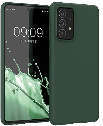 kwmobile Hülle kompatibel mit Samsung Galaxy A52 / A52 5G / A52s 5G Hülle - weiches TPU Silikon Case - Cover geeignet für kabelloses Laden - Moosgrün