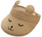 Chapeau de soleil enroulable à visière de paille pour bébé, chapeau de soleil réglable pour enfant de 1 à 4 ans, marron, 1-4 ans