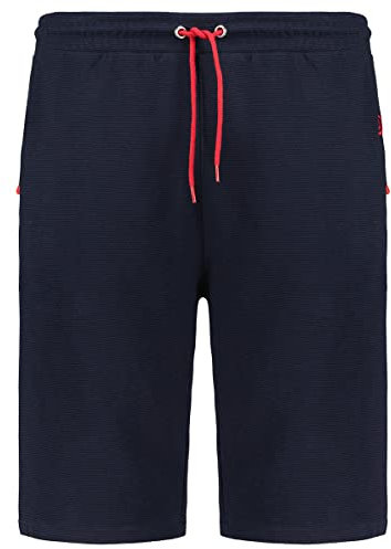 ADAMO Herren Jogginghose kurz Ottoman Rippe Serie Marcel in dunkelblau bis Übergröße 10XL, Größe:8XL