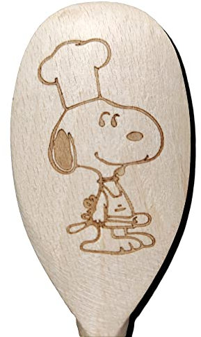 Charlie Brown Woodstock Snooopy inspirierter Holz-Backlöffel, Holz, Kochen, Bäcker, Geschenk, Fächer (Baker)
